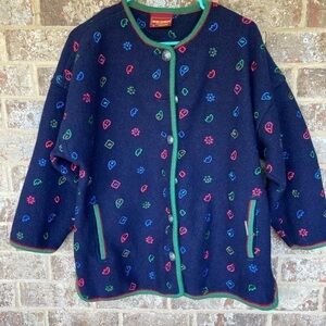 GEIGER Collections Wool Print Cardigan Sweater EU 38